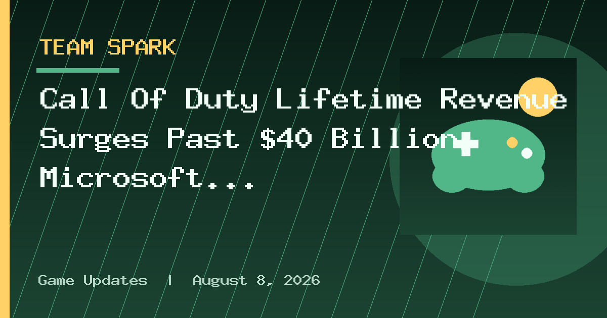 Call Of Duty Lifetime Revenue Surges Past $40 Billion, Microsoft Confirms